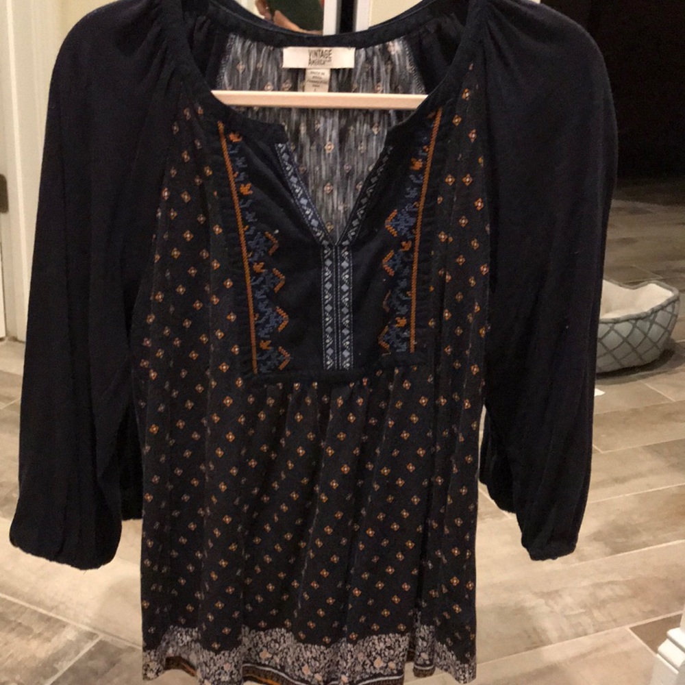 Navy pheasant top